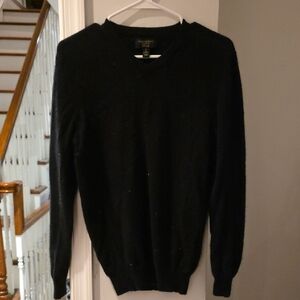 100% CASHMERE Black V-Neck Sweater
